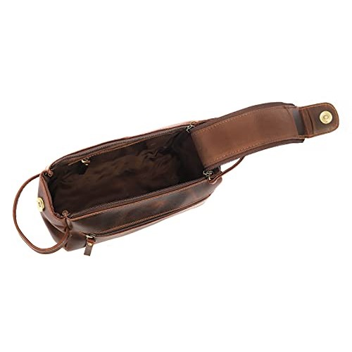 Leather Toiletry Bag for Men, Makeup Travel Toiletry Organizer Large Dopp Kit...