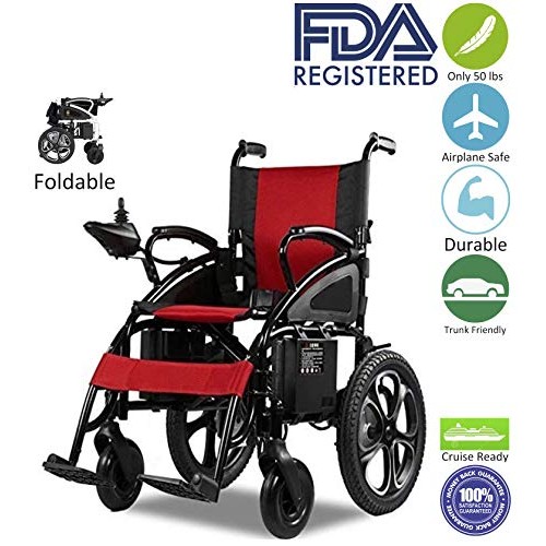 Culver All Terrain Heavy Duty Powerful Dual Motor Foldable Electric Wheelchai...