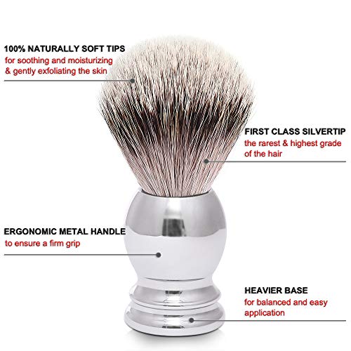 Cumberbatch Men's Wet shaving Kit, Silvertip Badger Shaving Brush, Hand Polis...