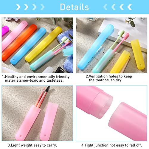 60 Pieces Plastic Toothbrush Holders Portable Travel Toothbrush Case Cover Pr...