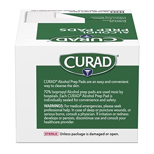 Curad Alcohol Prep Pads , Thick Alcohol Swabs (Pack of 400)
