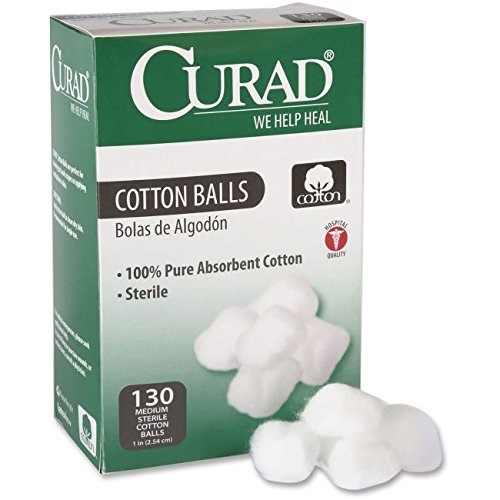 Curad CUR110163 Sterile Cotton Balls, 1", 130/Box MIICUR110163