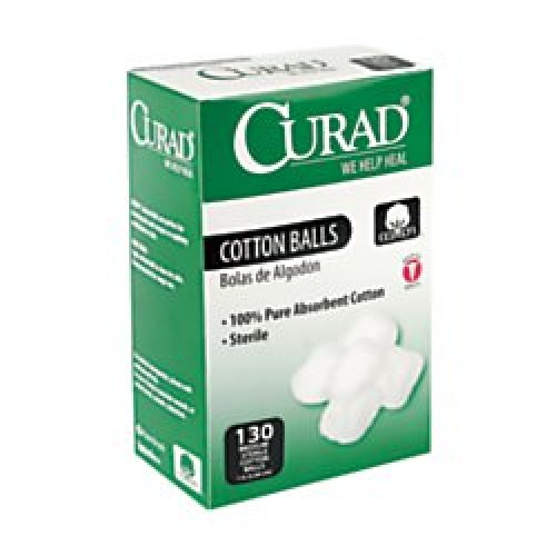 Curad CUR110163 Sterile Cotton Balls, 1", 130/Box MIICUR110163