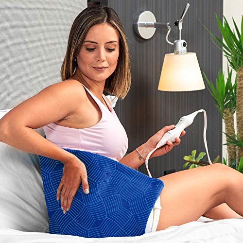 Cure Choice Large Electric Heating Pad for Back Pain Relief + Storage Pouch, ...