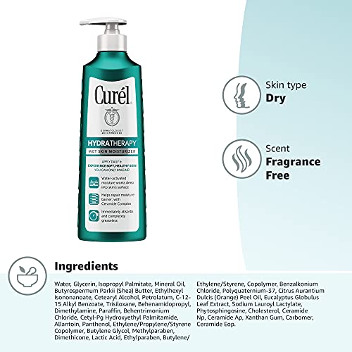 Curél Hydra Therapy In Shower Lotion, Wet Skin Moisturizer for Dry or Extra-d...