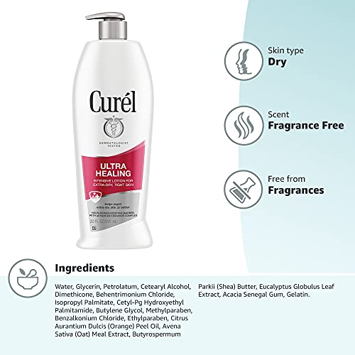 Curél Ultra Healing Lotion, Hand and Body Moisturizer for Extra Dry Skin, wit...