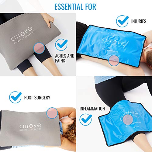 Extra Large Hot and Cold Therapy Gel Pack with Cover by Cureve (21" x 13") - ...