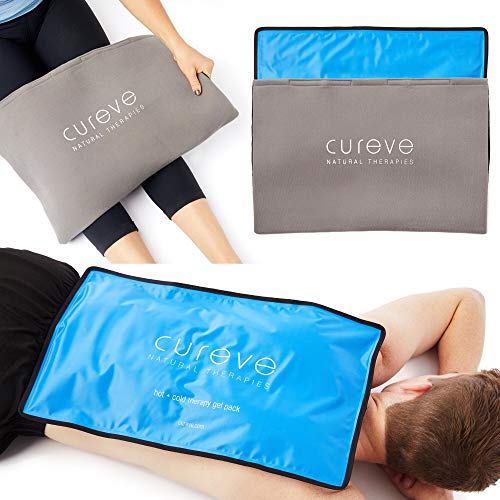 Extra Large Hot and Cold Therapy Gel Pack with Cover by Cureve (21" x 13") - ...