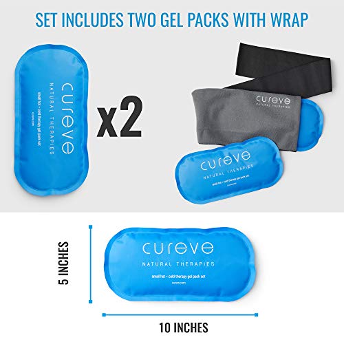 Hot and Cold Therapy Gel Pack Compress Two Pack Set with Wrap by Cureve - Reu...