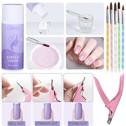 CURKEY 119 in 1 Acrylic Nail Kit Monomer Liquid Set - 36 Colors Glitter Acryl...