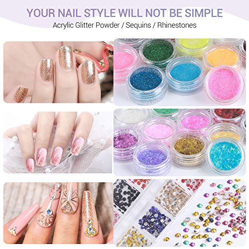 CURKEY 119 in 1 Acrylic Nail Kit Monomer Liquid Set - 36 Colors Glitter Acryl...