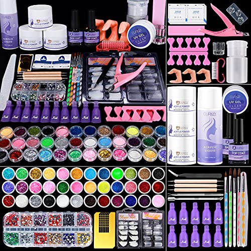 CURKEY 119 in 1 Acrylic Nail Kit Monomer Liquid Set - 36 Colors Glitter Acryl...