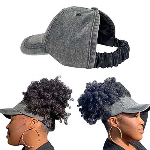 CurlCap Natural Hair Backless Cap – Satin Lined Baseball Hat for Women (Black...