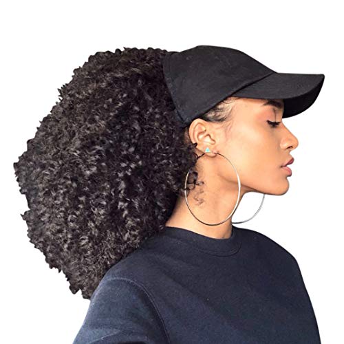 CurlCap Natural Hair Backless Cap – Satin Lined Baseball Hat for Women (Black...