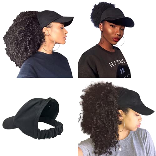 CurlCap Natural Hair Backless Cap – Satin Lined Baseball Hat for Women (Black...