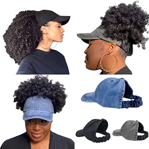 CurlCap Natural Hair Backless Cap – Satin Lined Baseball Hat for Women (Black...