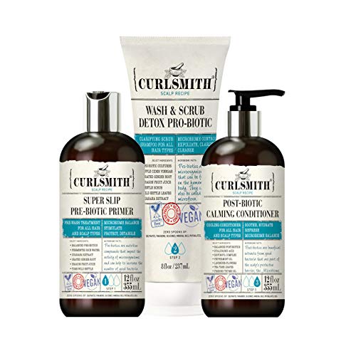 Curlsmith - Clarifying Wash Day Bundle, Including Pre-Biotic Primer, Wash & S...