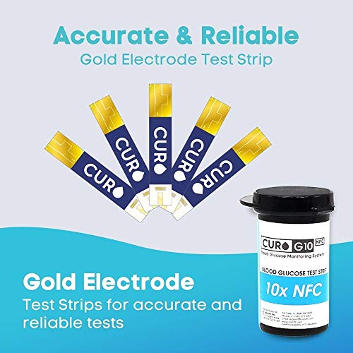 CURO G10 Glucose Home Test Kit : NFC Enabled Connect with CUROfit App on iOS ...