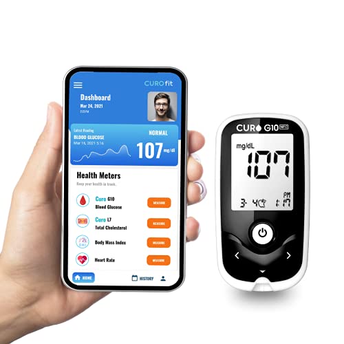 CURO G10 Glucose Home Test Kit : NFC Enabled Connect with CUROfit on iOS & An...