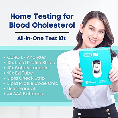 CURO-L7 Professional Grade Blood Cholesterol Test Home KIT (All-in-One : Test...