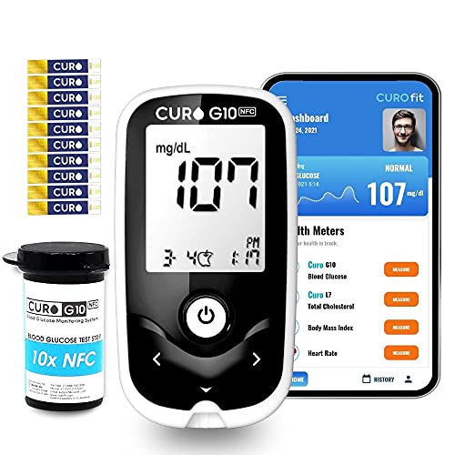 [CUROfit] CURO G10 Blood Glucose Diabetes Device Meter Kit NFC Enabled Connec...