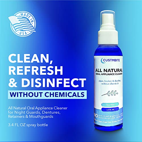 CUSTMBITE All Natural Dental Appliance Cleaner, Made in USA, Dentures, Retain...