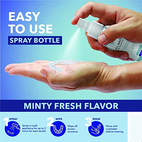 CUSTMBITE All Natural Dental Appliance Cleaner, Made in USA, Dentures, Retain...