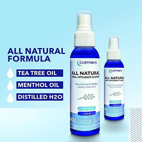 CUSTMBITE All Natural Dental Appliance Cleaner, Made in USA, Dentures, Retain...