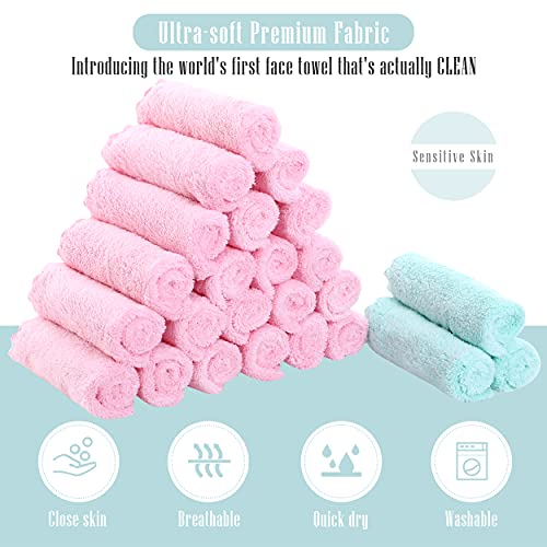 24 Count Premium Soft Makeup Remover Cloths - Microfiber Facial Cloths Fast D...