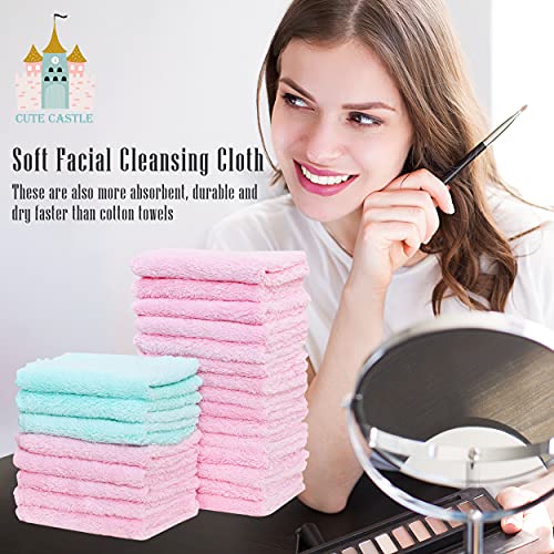 24 Count Premium Soft Makeup Remover Cloths - Microfiber Facial Cloths Fast D...