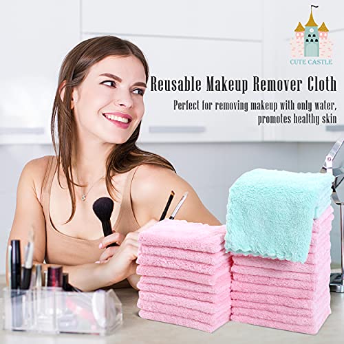 24 Count Premium Soft Makeup Remover Cloths - Microfiber Facial Cloths Fast D...