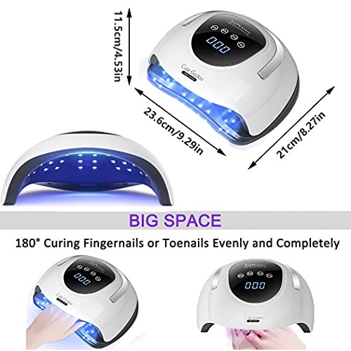 UV LED Nail Lamp for Gel Polish 220W Fast Gel Nail Polish Professional Dryer ...
