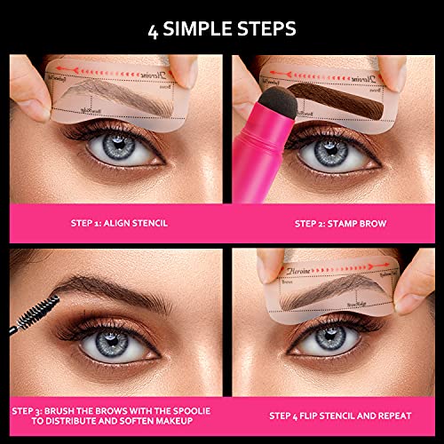 Eyebrow Stamp Stencil Kit, CUTEBEY Brow Stamp and Shaping Kit for Perfect Eye...