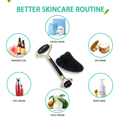 CUTELIILI Gua Sha Facial Tool,4pcs-Guasha Tool for Face Gua Sha Jade Stone, G...