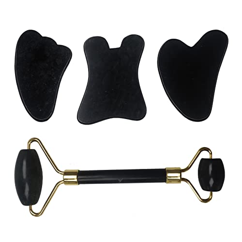 CUTELIILI Gua Sha Facial Tool,4pcs-Guasha Tool for Face Gua Sha Jade Stone, G...