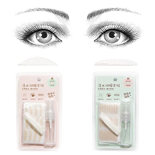 240 Pieces Waterproof Invisible Double Eyelid Stickers, Natural Fiber Sticky ...