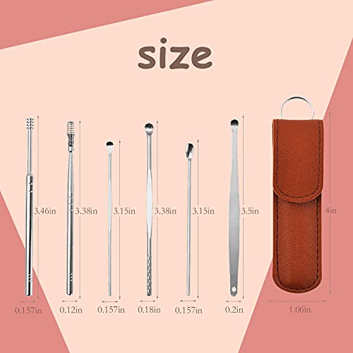 Cuticuter Spring Ear Wax Cleaner Tool Set - Portable Ear Wax Cleaning Kit, St...