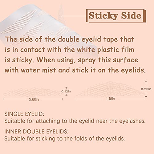 Waterproof Invisible Double Eyelid Stickers - 120 Pieces Natural Fiber Double...