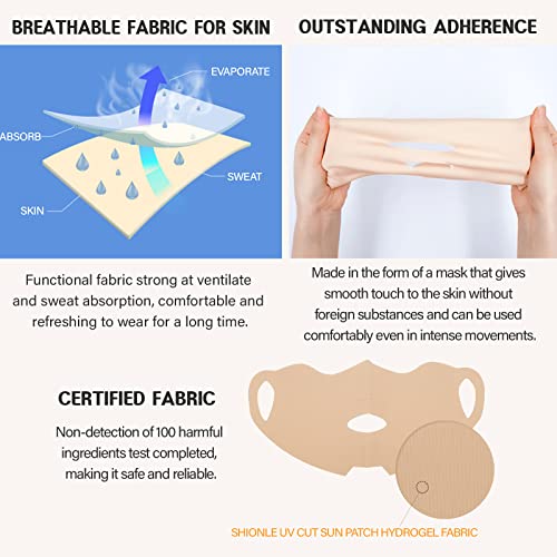 SHIONLE Sun Protection Under Face Mask Area Cooling Patch with Earloops for G...