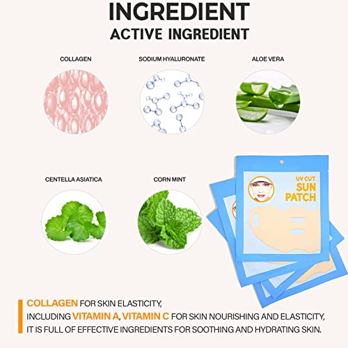 SHIONLE Sun Protection Under Face Mask Area Cooling Patch with Earloops for G...