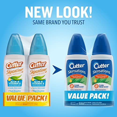 Cutter Skinsations Insect Repellent Pump Spray, 2/6-Ounce