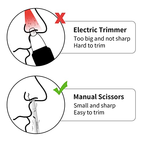 Cuttte 2pcs Grooming Scissors, Stainless Steel Eyebrow and Nose Hair Scissors...