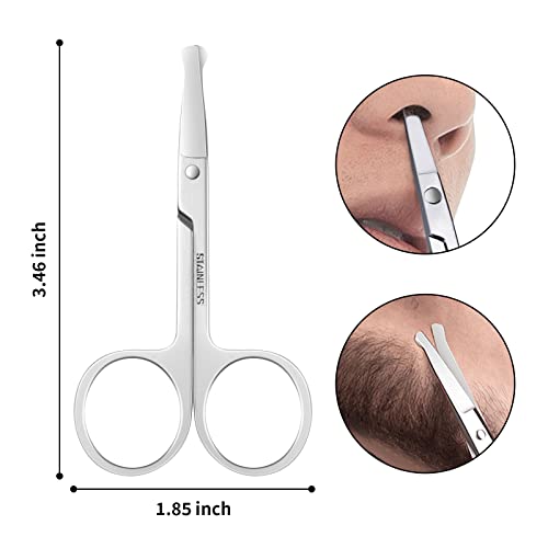 Cuttte 2pcs Grooming Scissors, Stainless Steel Eyebrow and Nose Hair Scissors...