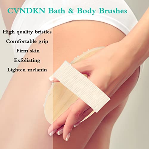 2 Pack Bath Brushes for Exfoliating and Cleaning,Oval Bamboo Brush,Natural So...