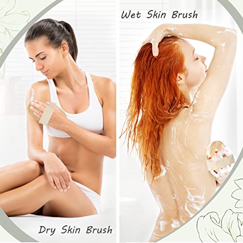 2 Pack Bath Brushes for Exfoliating and Cleaning,Oval Bamboo Brush,Natural So...