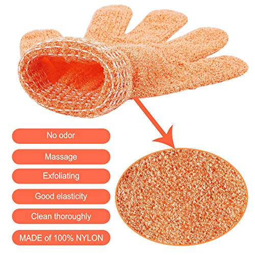 8 Pairs Exfoliating Shower Gloves,Double Sided Exfoliating Bath Gloves Deep C...