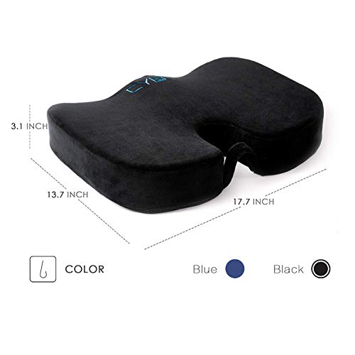 CYLEN Home-Memory Foam Bamboo Charcoal Infused Ventilated Orthopedic Seat Cus...