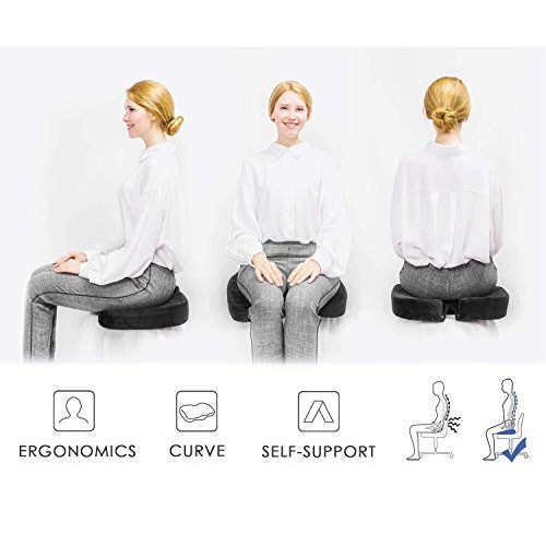 CYLEN Home-Memory Foam Bamboo Charcoal Infused Ventilated Orthopedic Seat Cus...