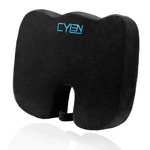 CYLEN Home-Memory Foam Bamboo Charcoal Infused Ventilated Orthopedic Seat Cus...