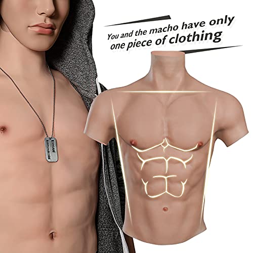 Cyomi Silicone Muscle Chest Realistic Male Chest Oil-Free Vest Abdominal Musc...